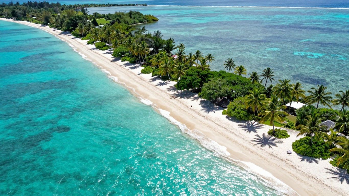 Fiji island and ocean travel scene