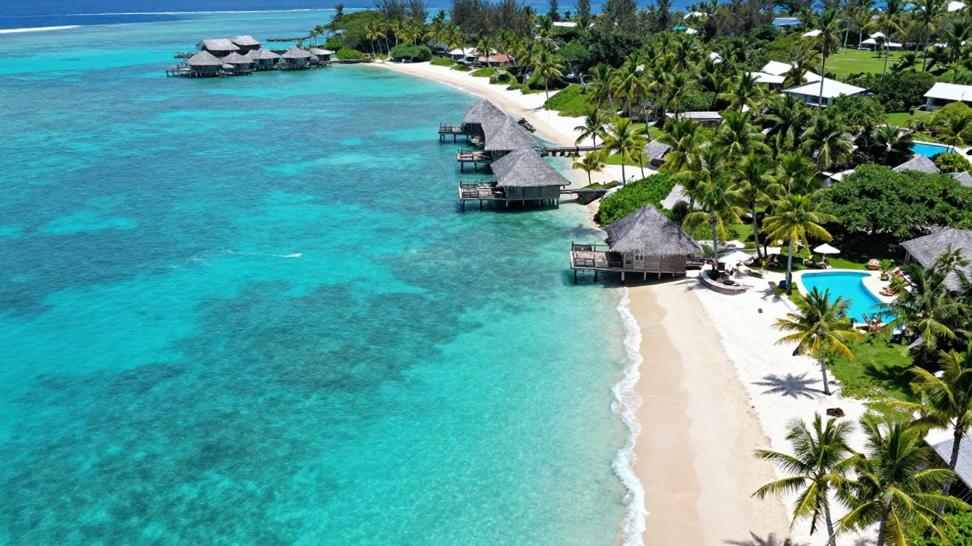 Fiji island and ocean travel scene