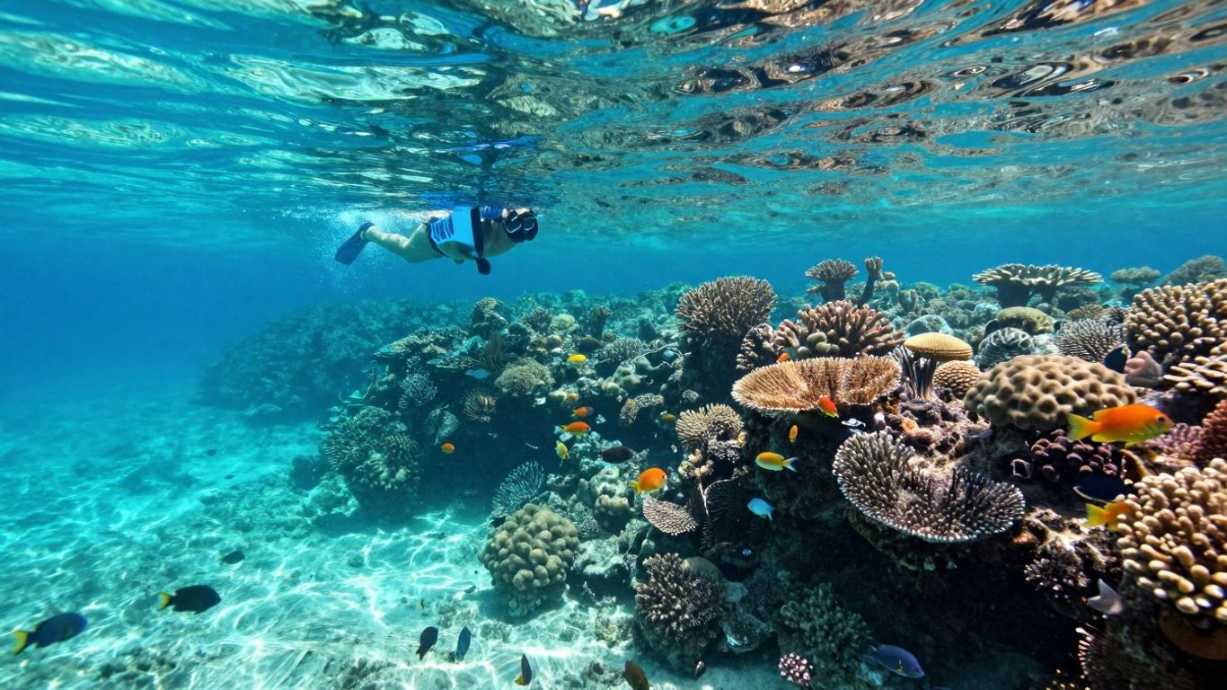 Fiji island and ocean travel scene
