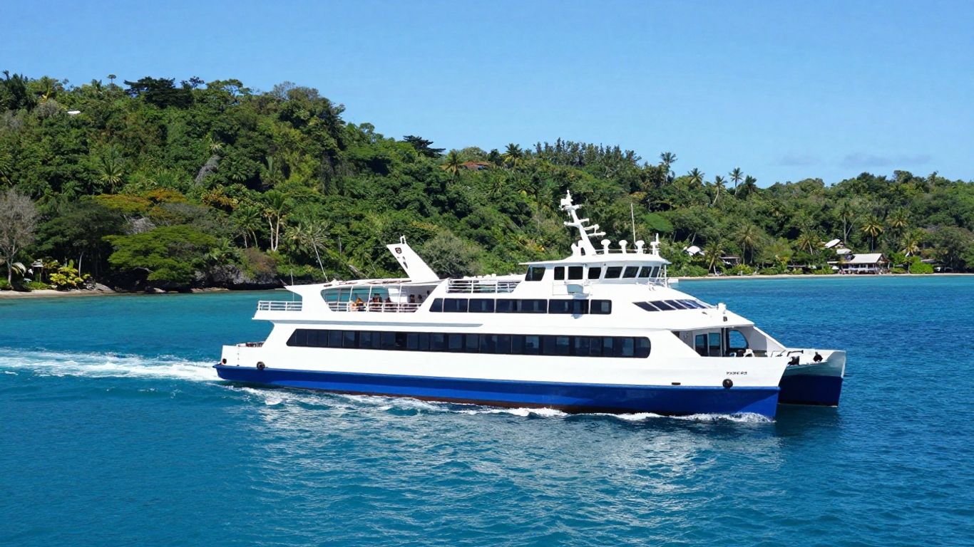 Fiji island and ocean travel scene