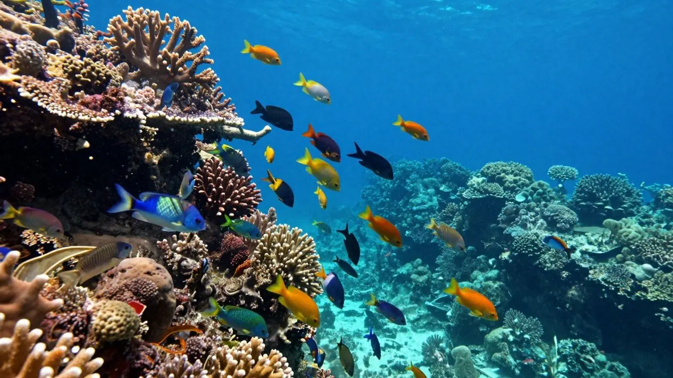 Fiji island and ocean travel scene