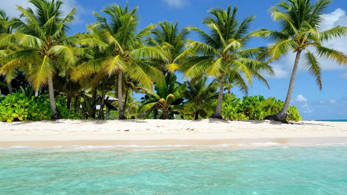 Fiji island and ocean travel scene