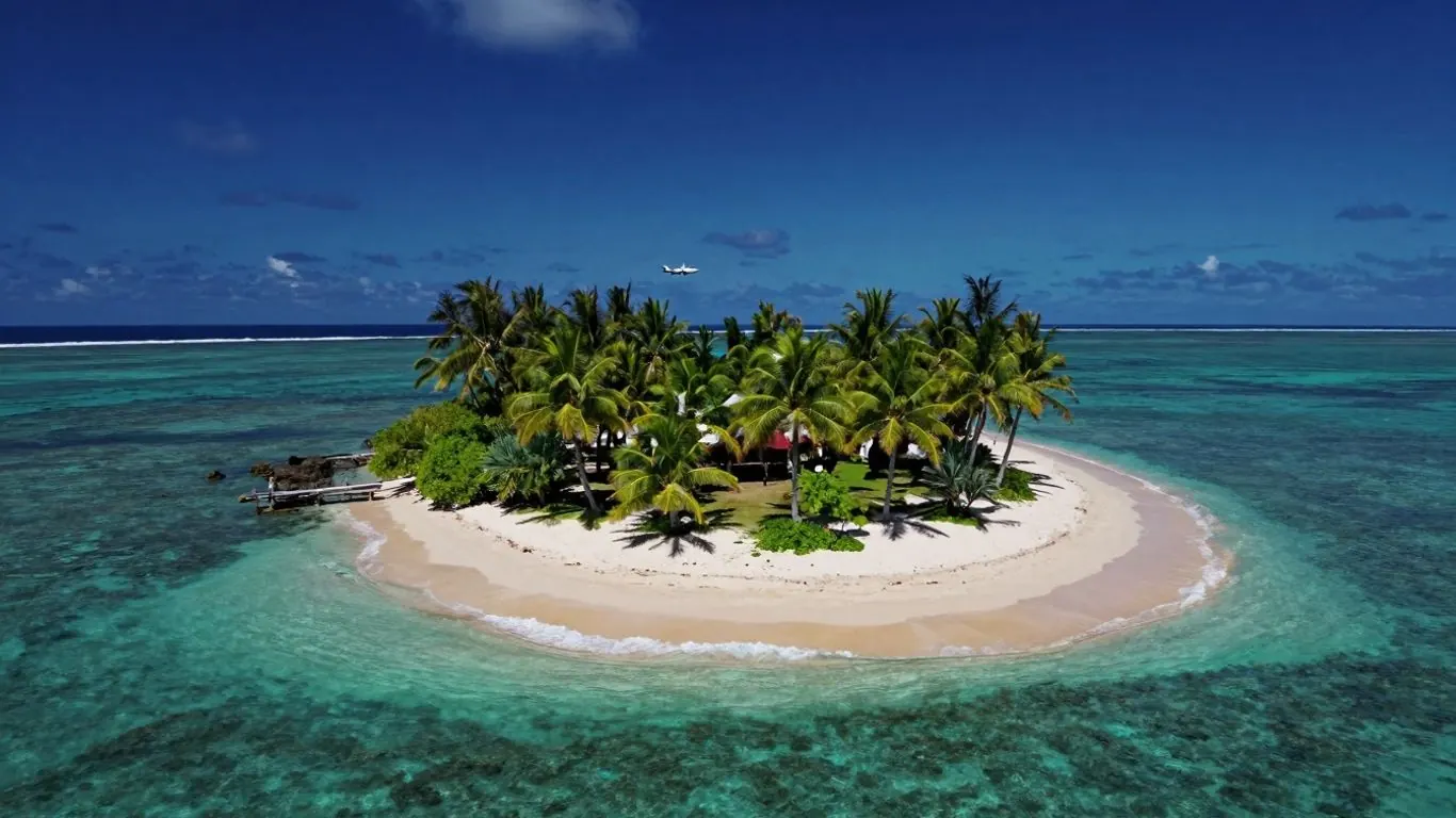 Fiji island and ocean travel scene
