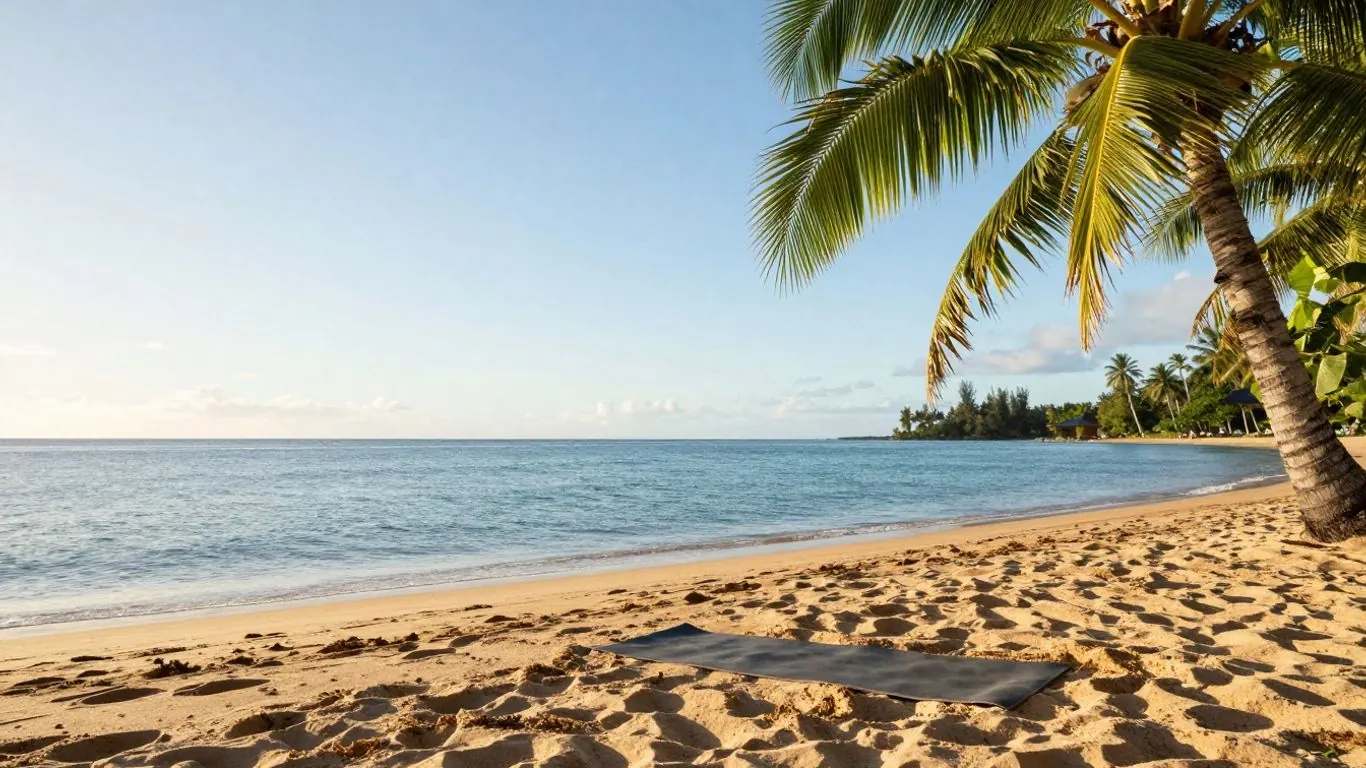 Fiji island and ocean travel scene