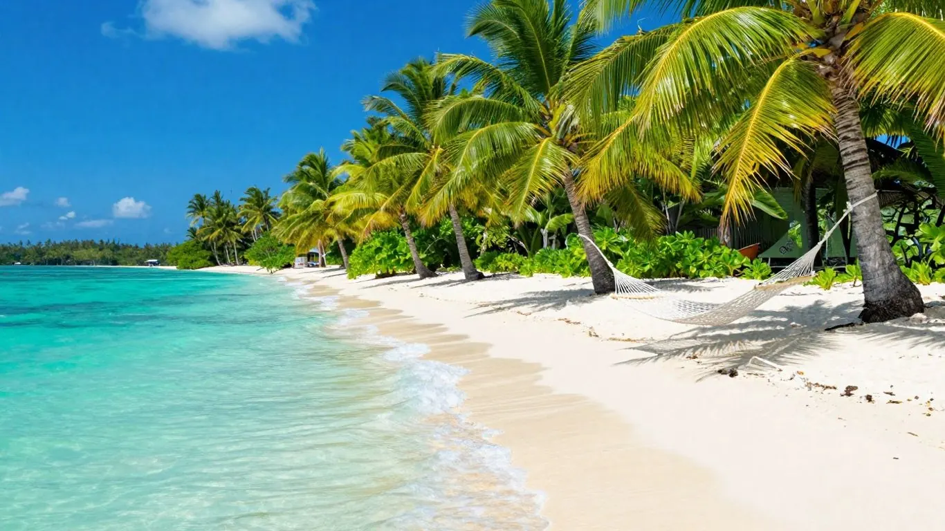 Fiji island and ocean travel scene